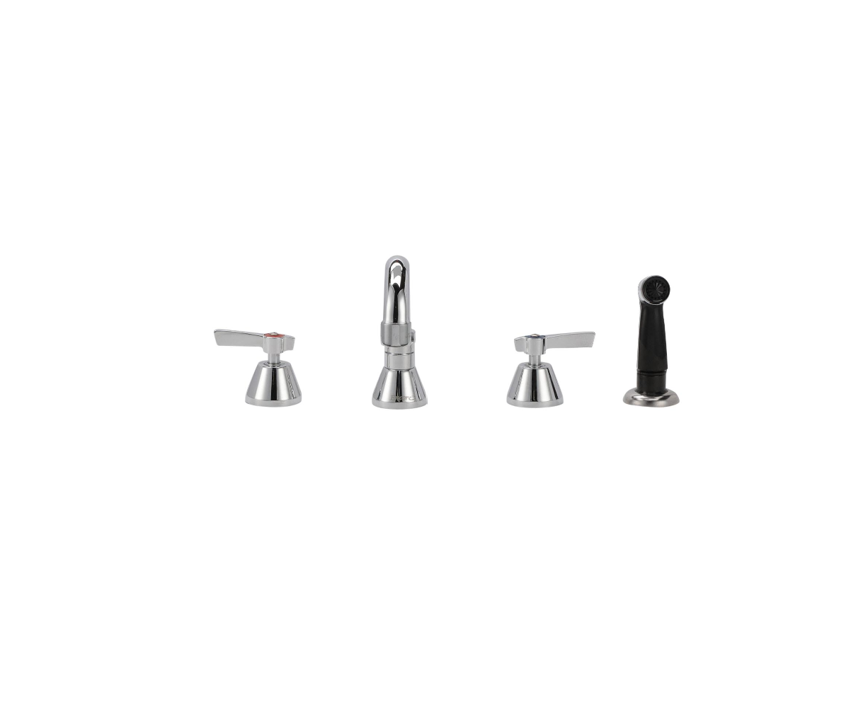 Encore® Adjustable Widespread Deck Mount Faucet Ceramic Valves with Swivel 14" Spout and Side Spray