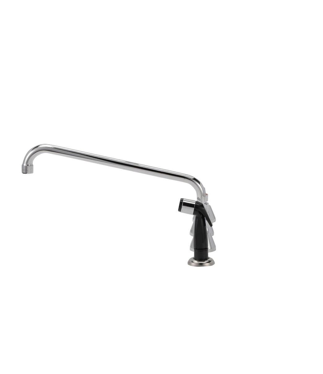 Encore® Adjustable Widespread Deck Mount Faucet Ceramic Valves with Swivel 14" Spout and Side Spray