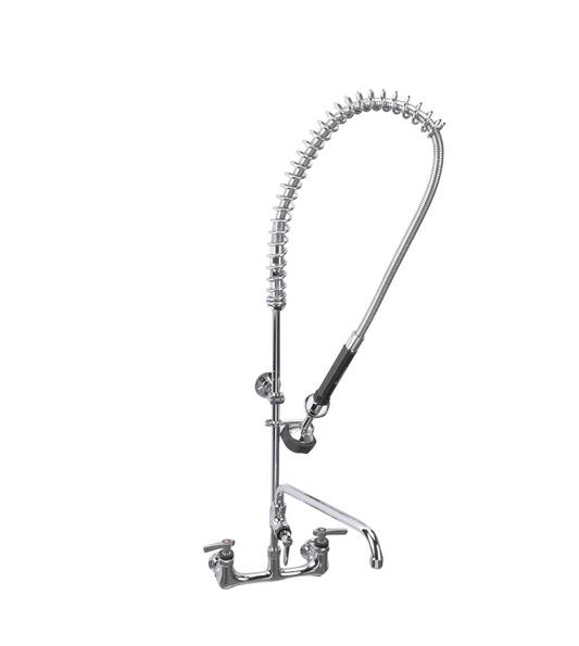 Encore® 8" OC Wall Mount Easy Installation Pre-Rinse Assembly with 1.05 gpm PowerPulse™ Utility Spray and 12" Add-On Faucet