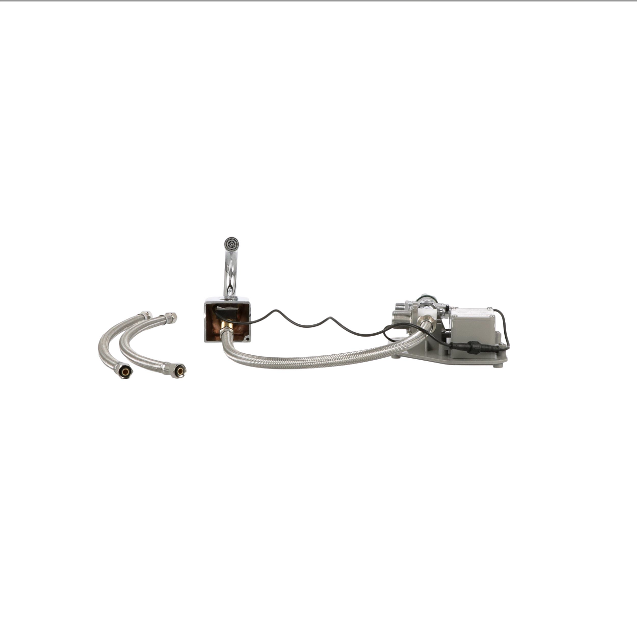 Intelli-Flo EZ Electronic Deck Mount Faucet 3-1/2" Gooseneck Spout with Thermostatic Mixing Valve and 0.5 gpm PCA Spray