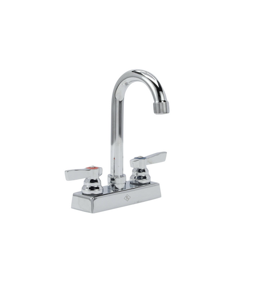 TOP-LINE® 4" OC Deck Mount Faucet Ceramic Valves with 3-1/2" Swivel Gooseneck Spout