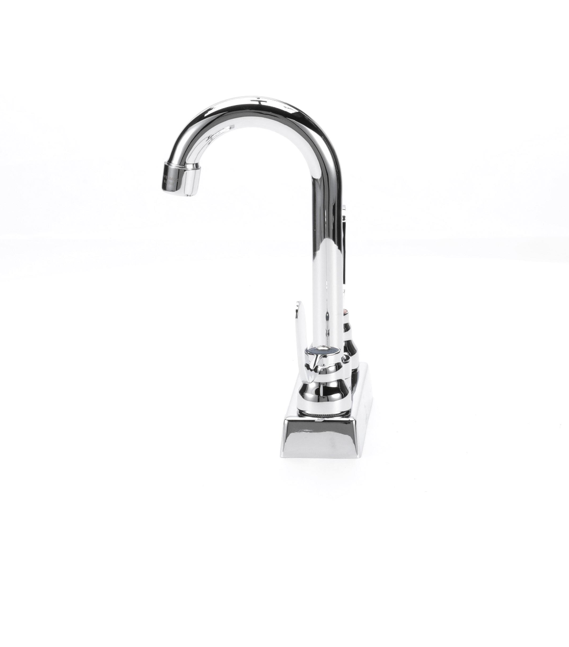 TOP-LINE® 4" OC Deck Mount Faucet Ceramic Valves 4" Wrist Blade Handles with 3-1/2" Swivel Gooseneck Spout