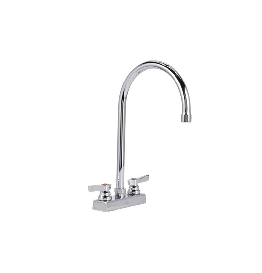 TOP-LINE® 4" OC Deck Mount Faucet Ceramic Valves with 8" Swivel Gooseneck Spout