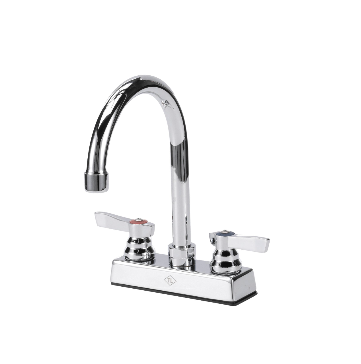TOP-LINE® 4" OC Deck Mount Faucet Ceramic Valves with 6" Swivel Gooseneck Spout