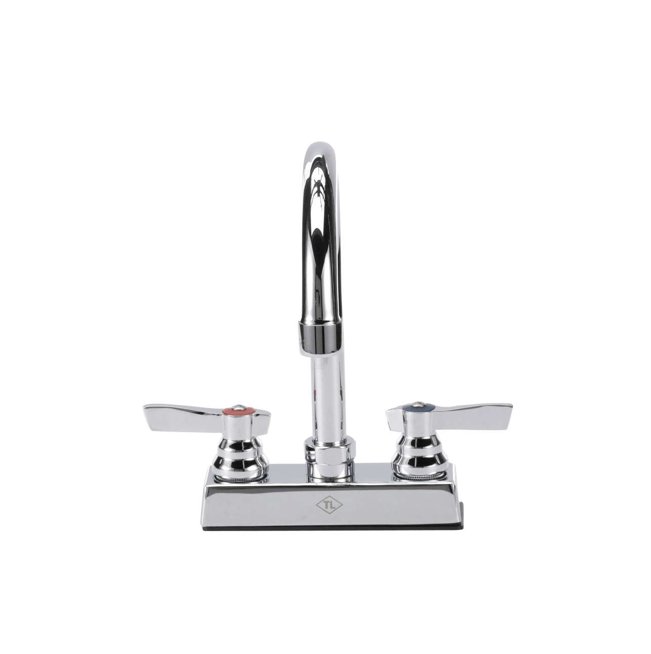 TOP-LINE® 4" OC Deck Mount Faucet Ceramic Valves with 6" Swivel Gooseneck Spout