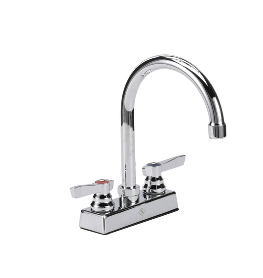 TOP-LINE® 4" OC Deck Mount Faucet Ceramic Valves with 6" Swivel Gooseneck Spout
