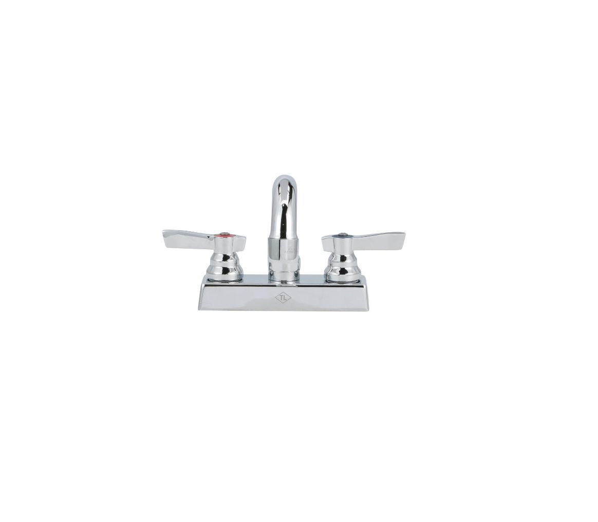 TOP-LINE® 4" OC Deck Mount Faucet Ceramic Valves with 10" Swivel Spout