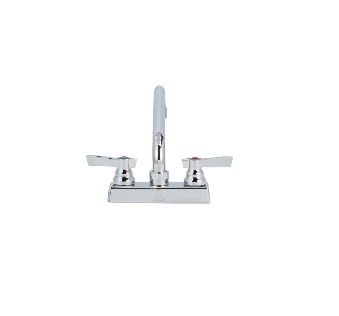 TOP-LINE® 4" OC Deck Mount Faucet Ceramic Valves with 10" Swivel Spout