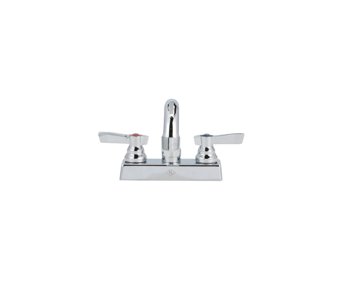 TOP-LINE® 4" OC Deck Mount Faucet Ceramic Valves with 12" Swivel Spout