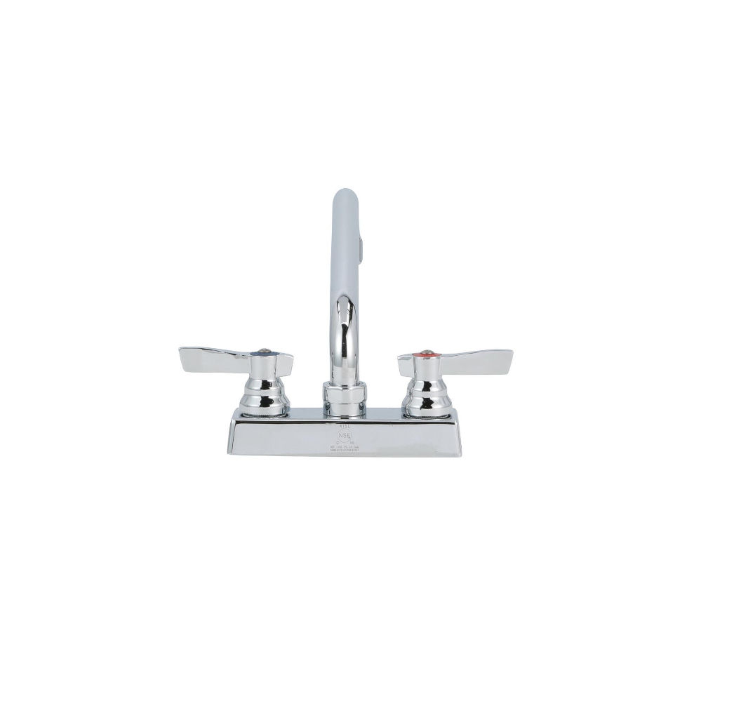 TOP-LINE® 4" OC Deck Mount Faucet Ceramic Valves with 12" Swivel Spout