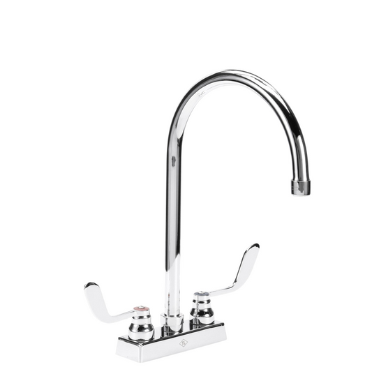 TOP-LINE® 8" OC Deck Mount Faucet Ceramic Valves with 8-1/2" Swivel Gooseneck Spout
