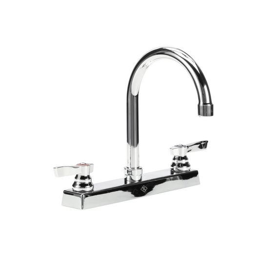 TOP-LINE® 8" OC Deck Mount Faucet Ceramic Valves with 6" Swivel Gooseneck Spout