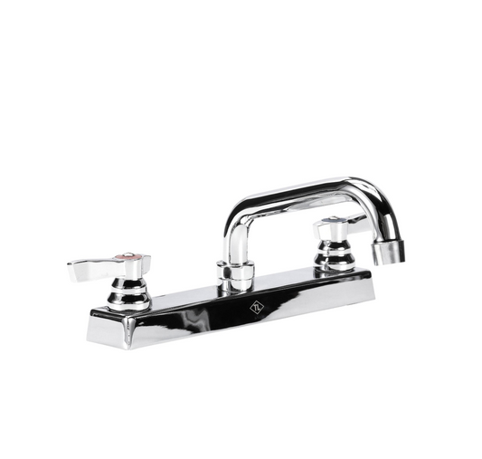TOP-LINE® 8" OC Deck Mount Faucet Ceramic Valves with 6" Swivel Spout