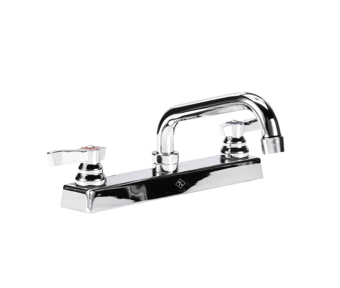 TOP-LINE® 8" OC Deck Mount Faucet Ceramic Valves with 10" Swivel Spout