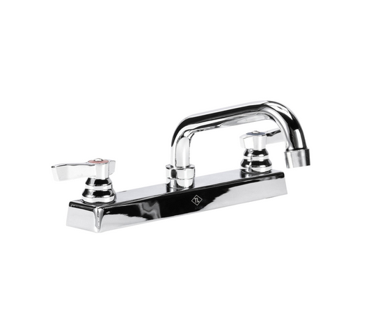 TOP-LINE® 8" OC Deck Mount Faucet Ceramic Valves with 10" Swivel Spout