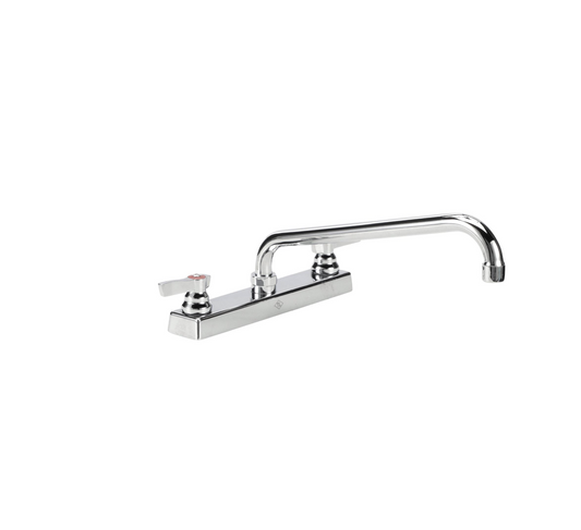 TOP-LINE® 8" OC Deck Mount Faucet Ceramic Valves with 12" Swivel Spout