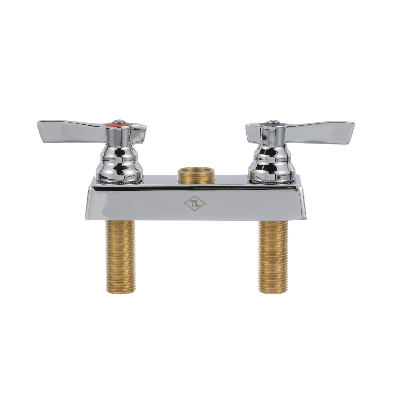 TOP-LINE® Faucet Body, Deck Mount, 4" (102mm) O.C. Inlets, 1/4-Turn Ceramic Valves, Built-In Check Valve