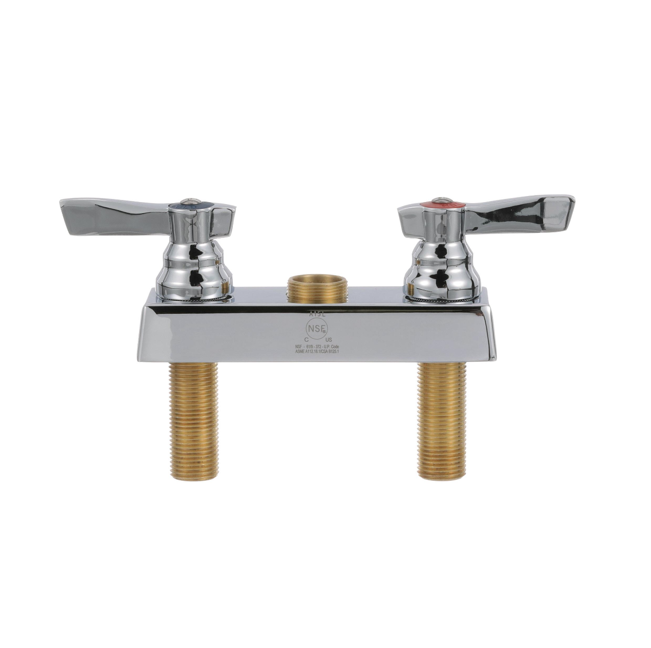 TOP-LINE® Faucet Body, Deck Mount, 4" (102mm) O.C. Inlets, 1/4-Turn Ceramic Valves, Built-In Check Valve