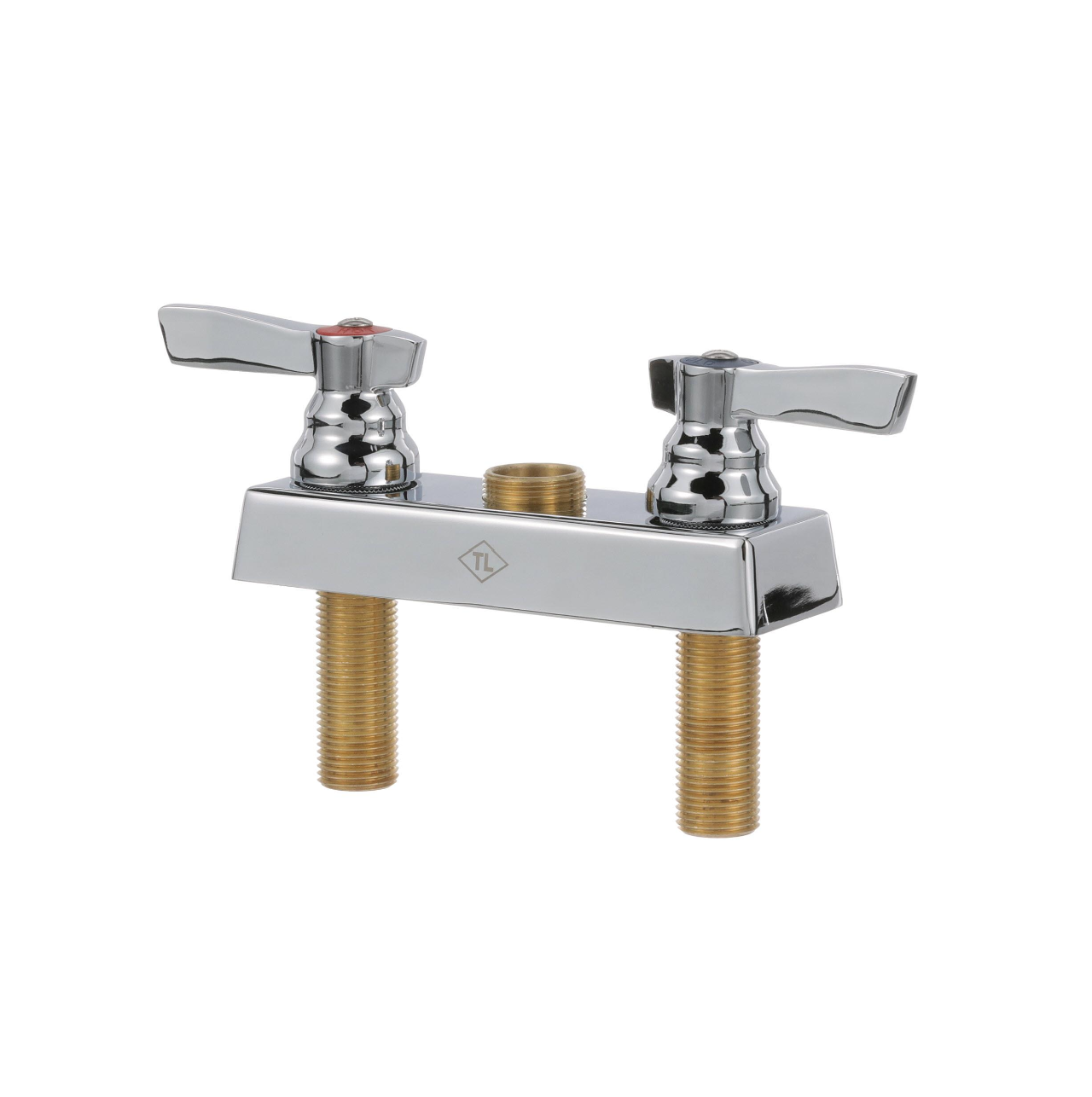 TOP-LINE® Faucet Body, Deck Mount, 4" (102mm) O.C. Inlets, 1/4-Turn Ceramic Valves, Built-In Check Valve