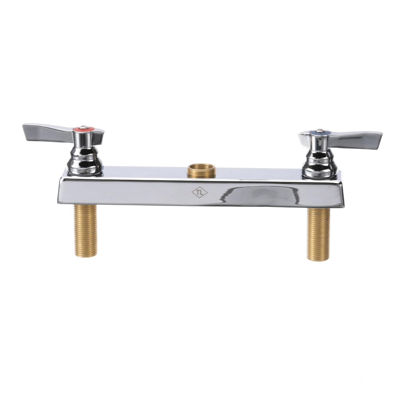 TOP-LINE® Faucet Body, Deck Mount, 8" (203mm) O.C. Inlets, 1/4-Turn Ceramic Valves, Built-In Check Valve