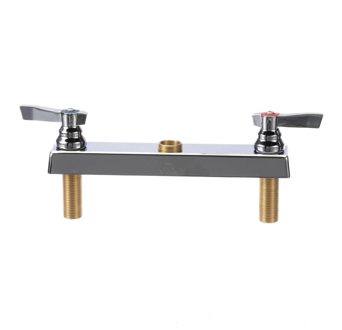 TOP-LINE® Faucet Body, Deck Mount, 8" (203mm) O.C. Inlets, 1/4-Turn Ceramic Valves, Built-In Check Valve