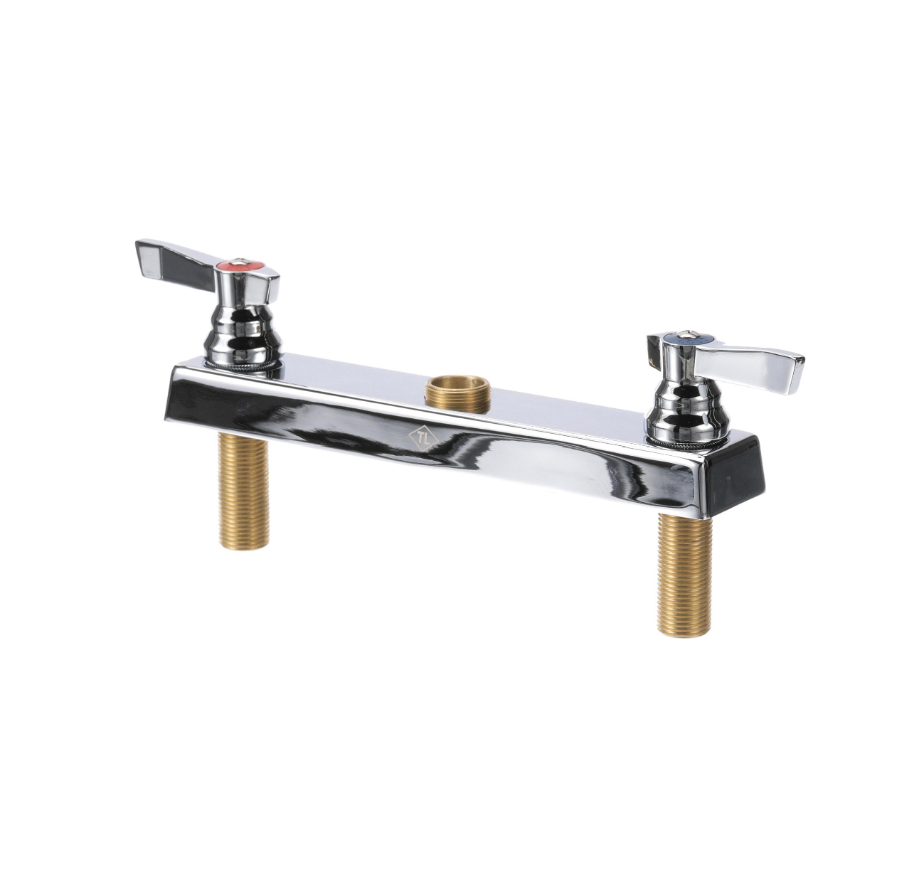 TOP-LINE® Faucet Body, Deck Mount, 8" (203mm) O.C. Inlets, 1/4-Turn Ceramic Valves, Built-In Check Valve