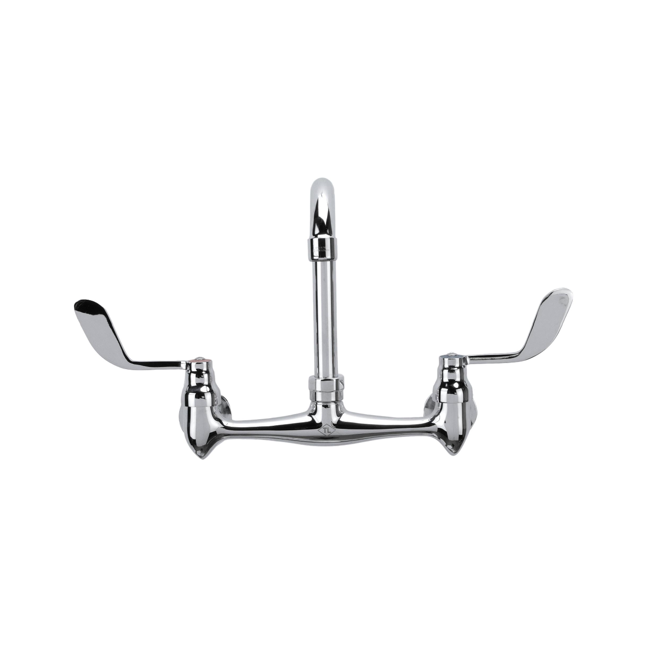 TOP-LINE® 8" OC Wall Mount Faucet 4" Wrist Blade Handles with 3-1/2" Gooseneck Spout