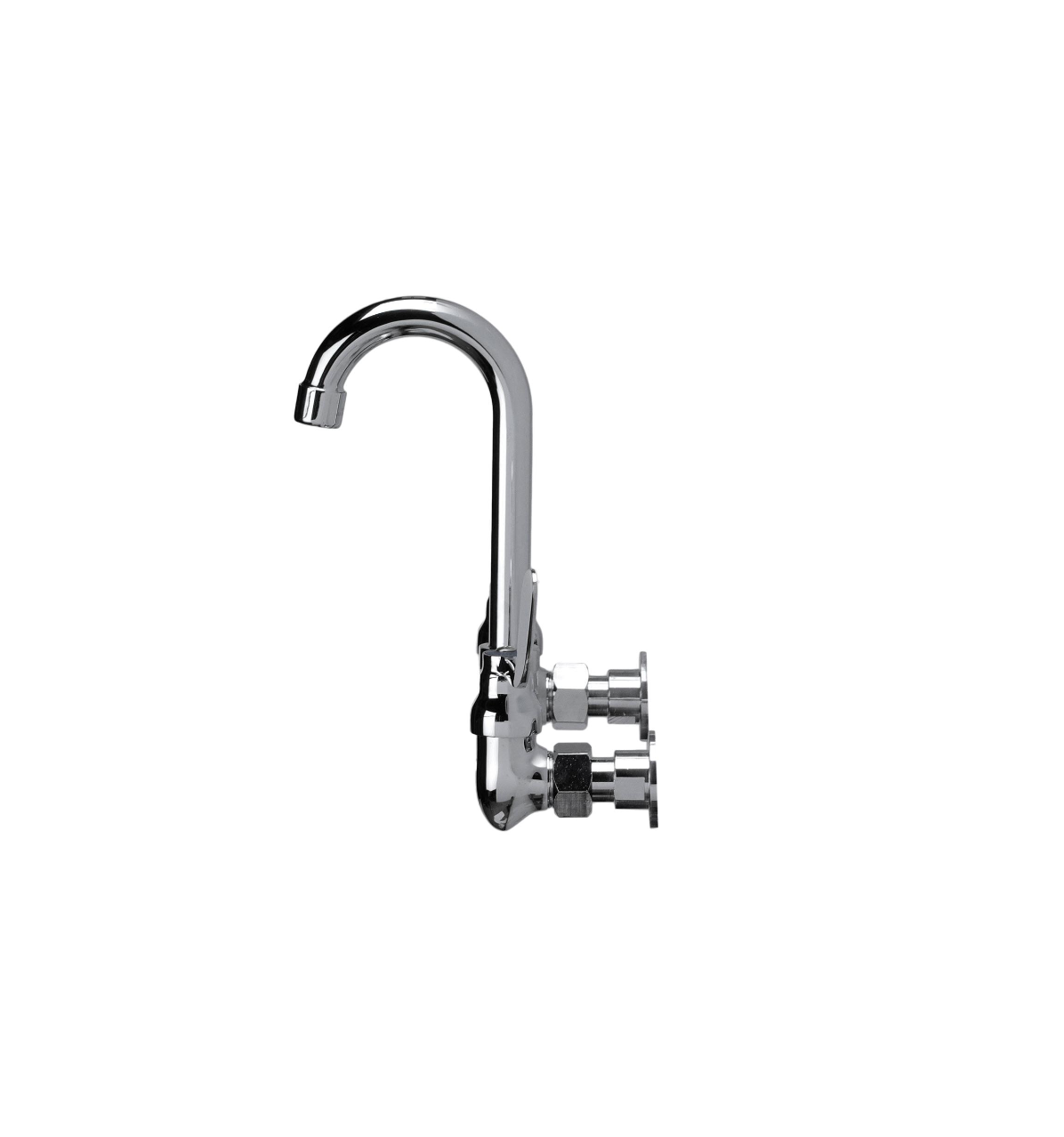 TOP-LINE® 8" OC Wall Mount Faucet 4" Wrist Blade Handles with 3-1/2" Gooseneck Spout