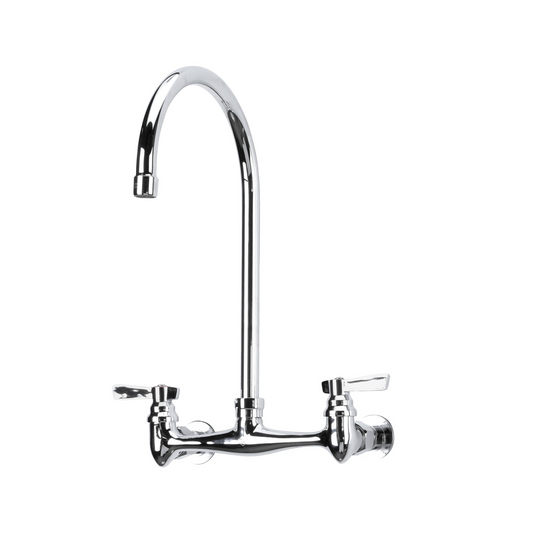 TOP-LINE® 8" OC Wall Mount Faucet with 8-1/2" Gooseneck Spout