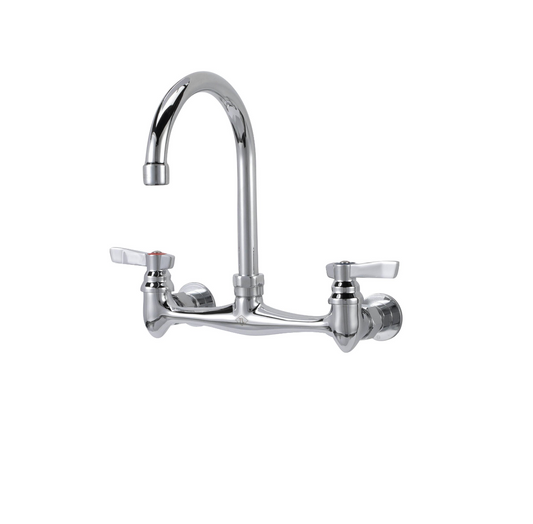 TOP-LINE® 8" OC Wall Mount Faucet with 6" Gooseneck Spout