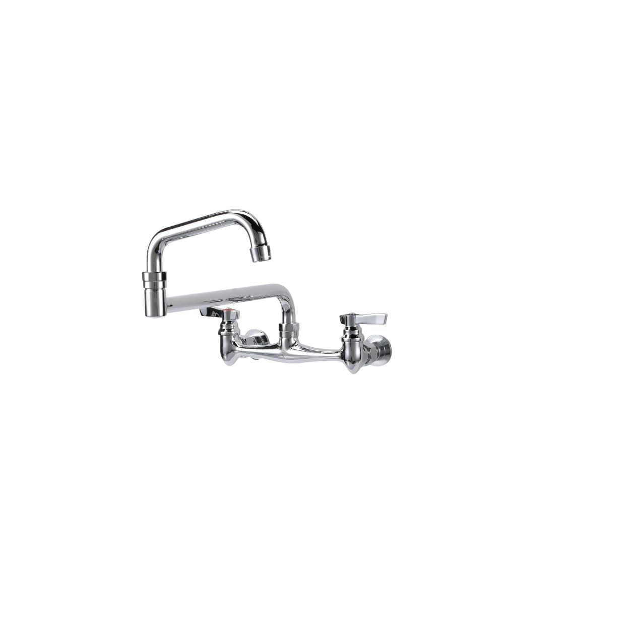 TOP-LINE® 8" OC Wall Mount Faucet with 18" Double Jointed Swivel Spout