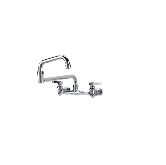 TOP-LINE® 8" OC Wall Mount Faucet with 18" Double Jointed Swivel Spout