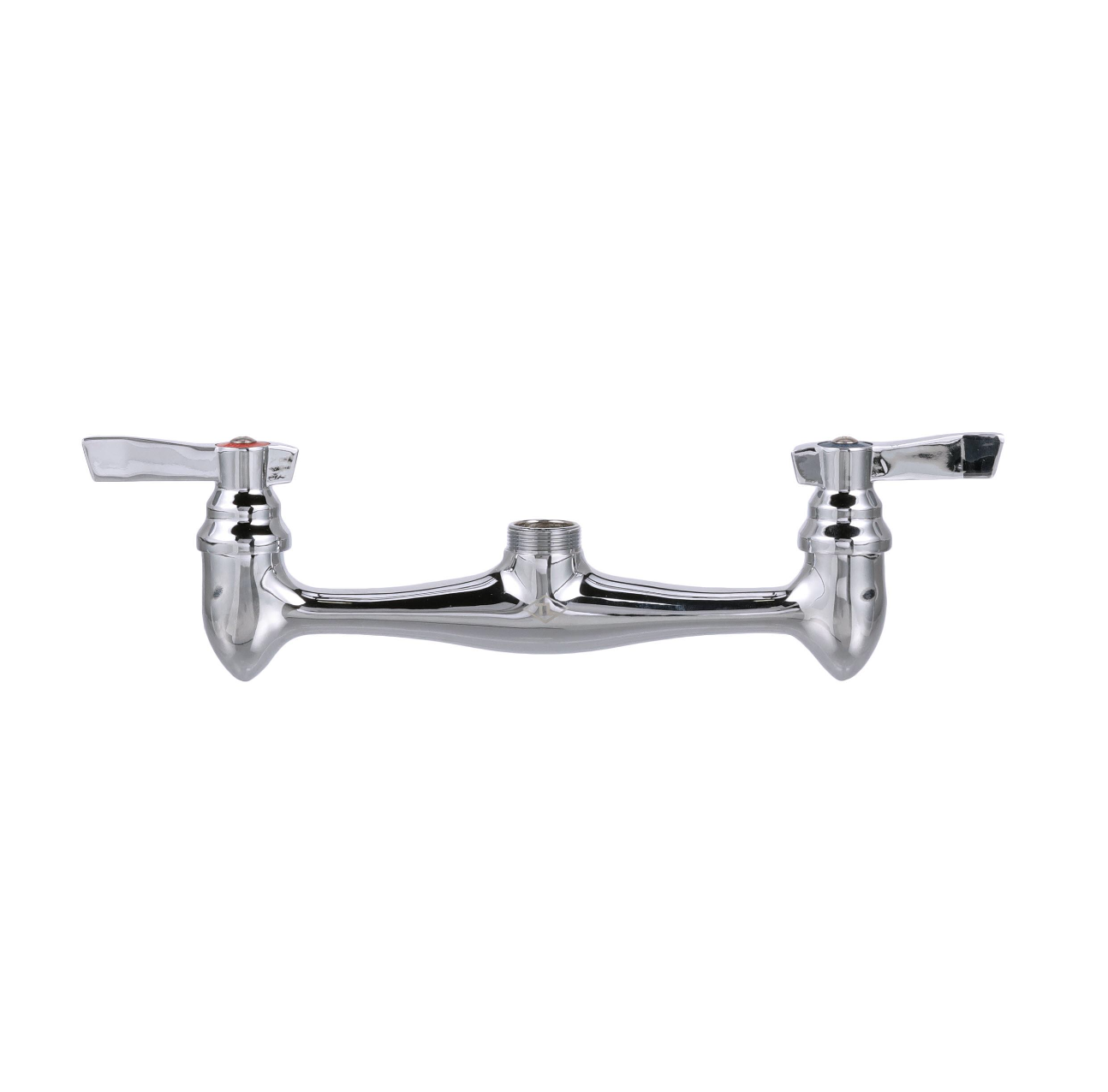 TOP-LINE® Faucet Body, Wall Mount, 8" (203mm) O.C., Full Turn Compression Valves, Lever Handles, Check Valves