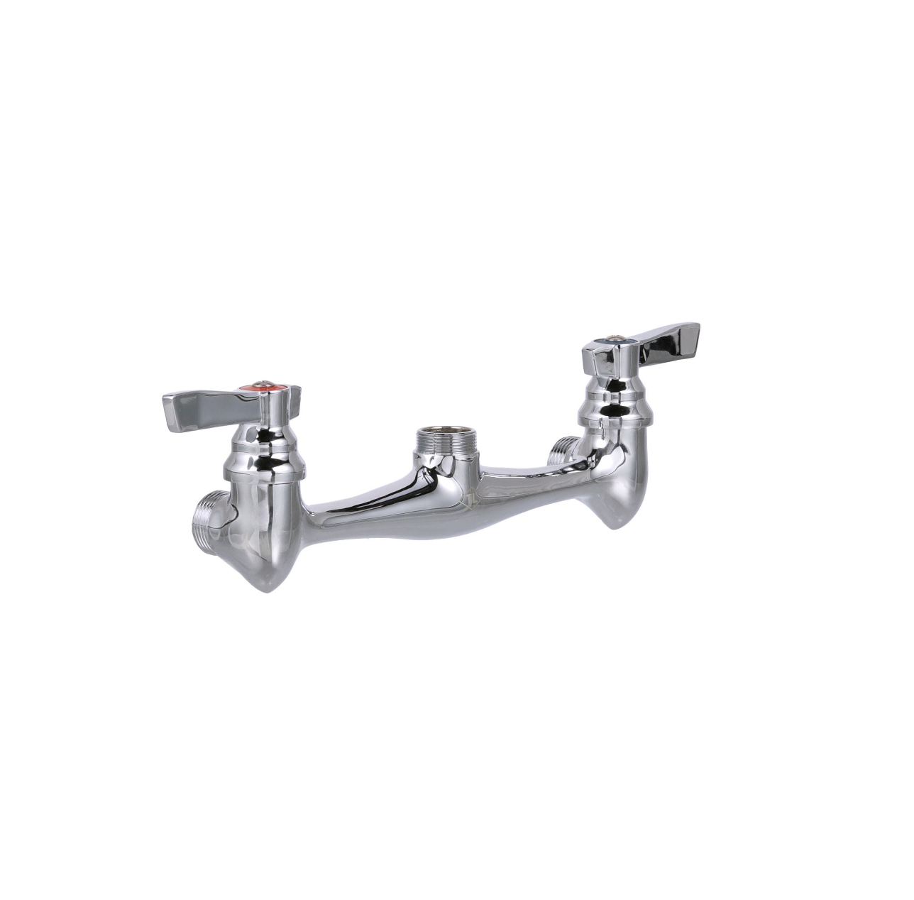 TOP-LINE® Faucet Body, Wall Mount, 8" (203mm) O.C., Full Turn Compression Valves, Lever Handles, Check Valves