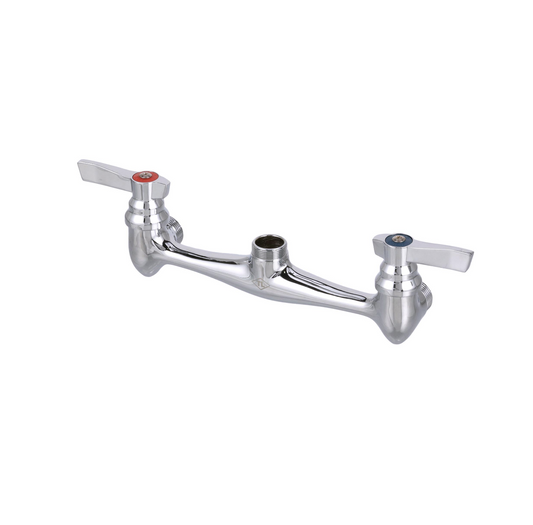 TOP-LINE® Faucet Body, Wall Mount, 8" (203mm) O.C., Full Turn Compression Valves, Lever Handles, Check Valves