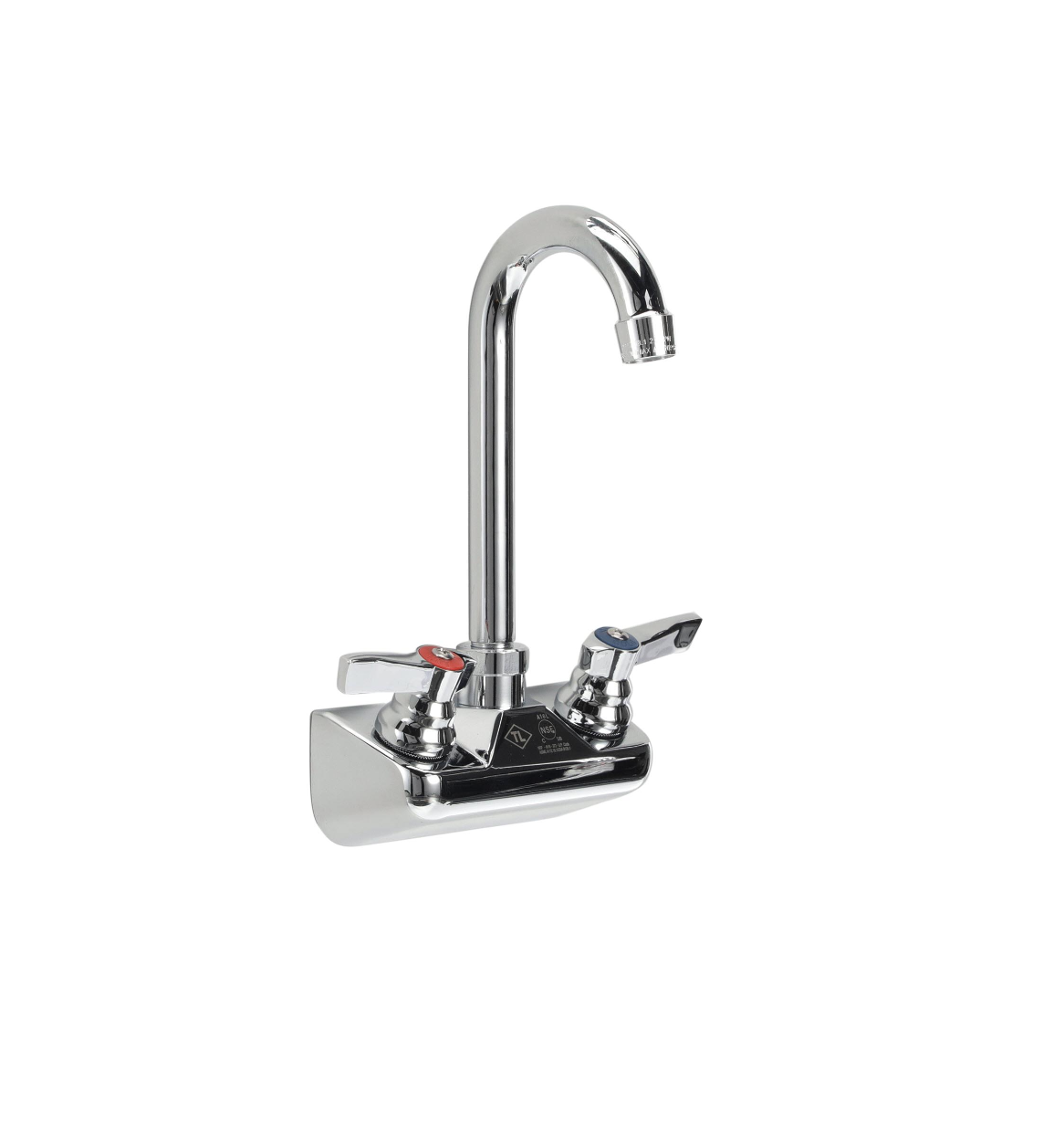 TOP-LINE® 4" OC Wall Mount Faucet Ceramic Valves with 3-1/2" Rigid Gooseneck Spout