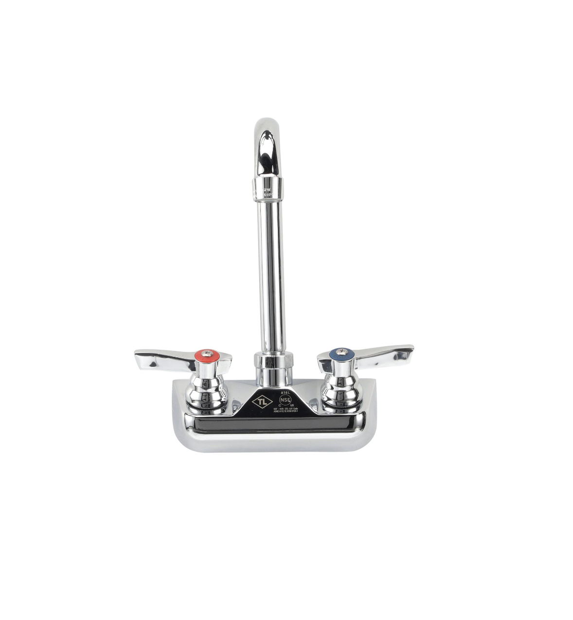 TOP-LINE® 4" OC Wall Mount Faucet Ceramic Valves with 3-1/2" Rigid Gooseneck Spout