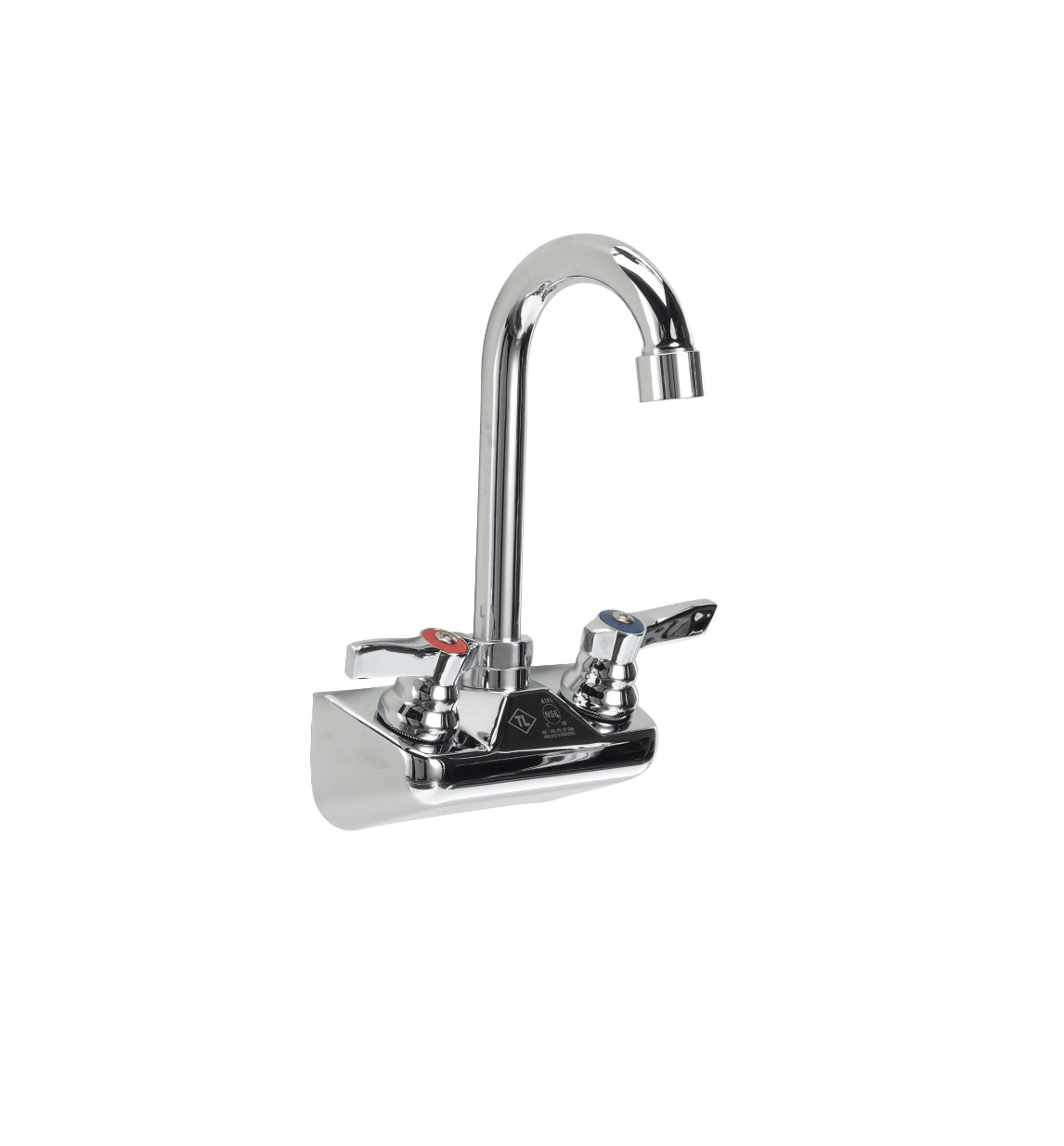 TOP-LINE® 4" OC Wall Mount Faucet Ceramic Valves with 3-1/2" Swivel Gooseneck Spout