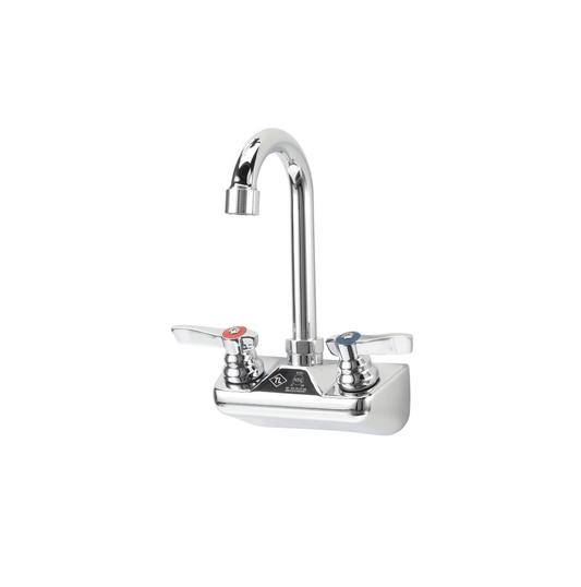TOP-LINE® 4" OC Wall Mount Faucet Ceramic Valves with 3-1/2" Swivel Gooseneck Spout