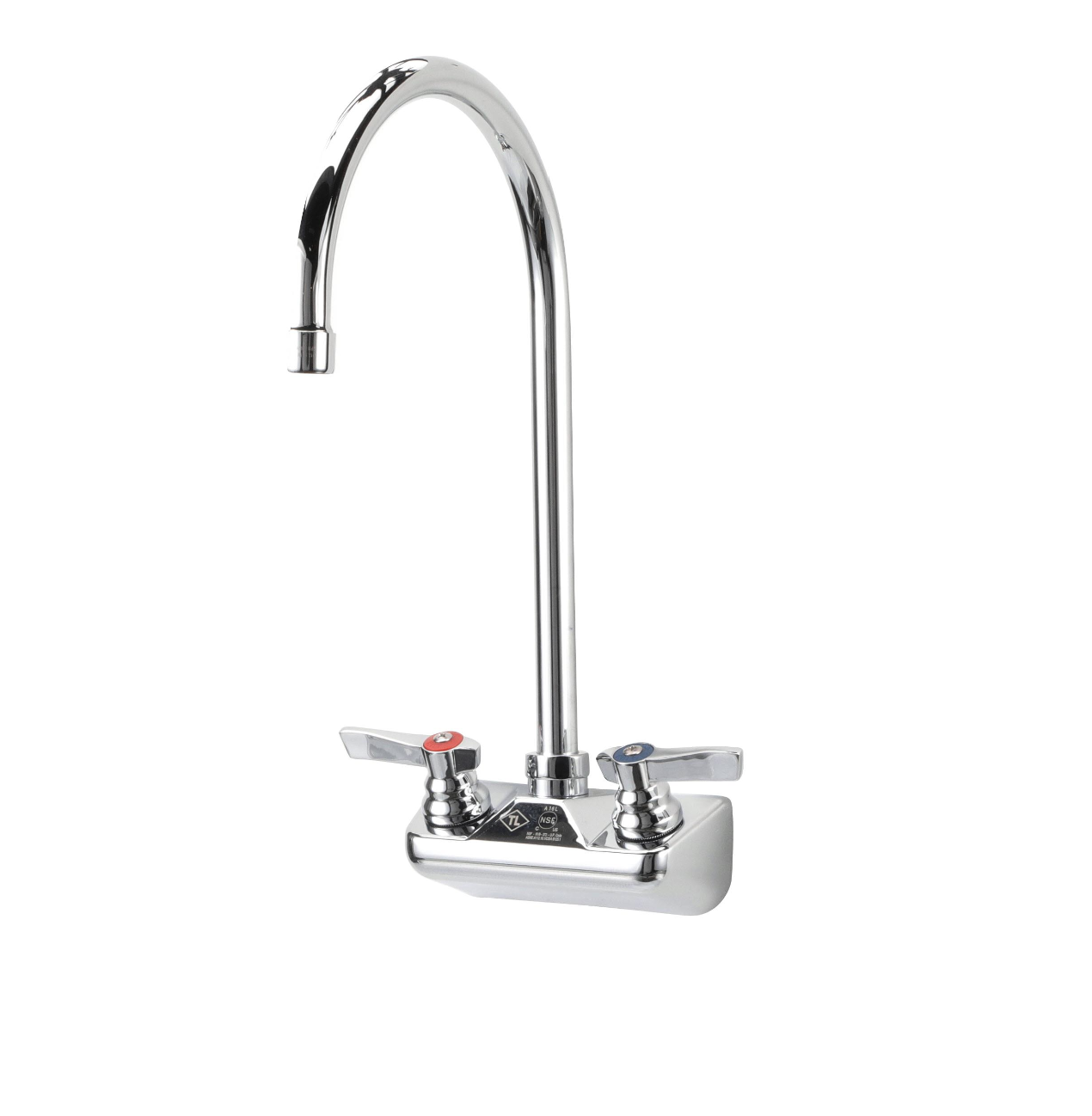 TOP-LINE® 4" OC Wall Mount Faucet Ceramic Valves with 8-1/2" Swivel Gooseneck Spout