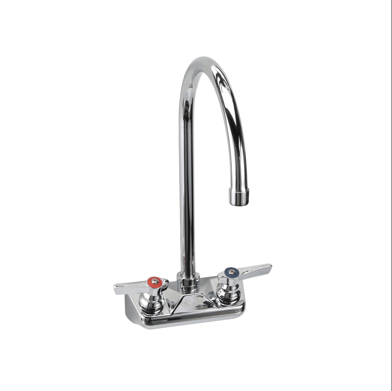 TOP-LINE® 4" OC Wall Mount Faucet Ceramic Valves with 8-1/2" Swivel Gooseneck Spout