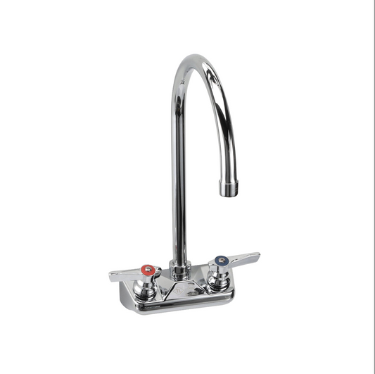 TOP-LINE® 4" OC Wall Mount Faucet Ceramic Valves with 8-1/2" Swivel Gooseneck Spout