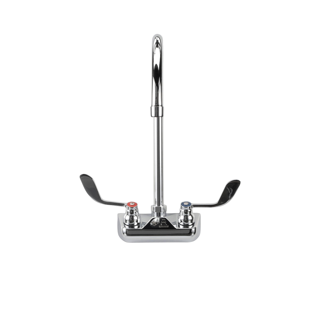 TOP-LINE® 4" OC Wall Mount Faucet Ceramic Valves with 8-1/2" Swivel Gooseneck Spout and 4" Wrist Blade Handles
