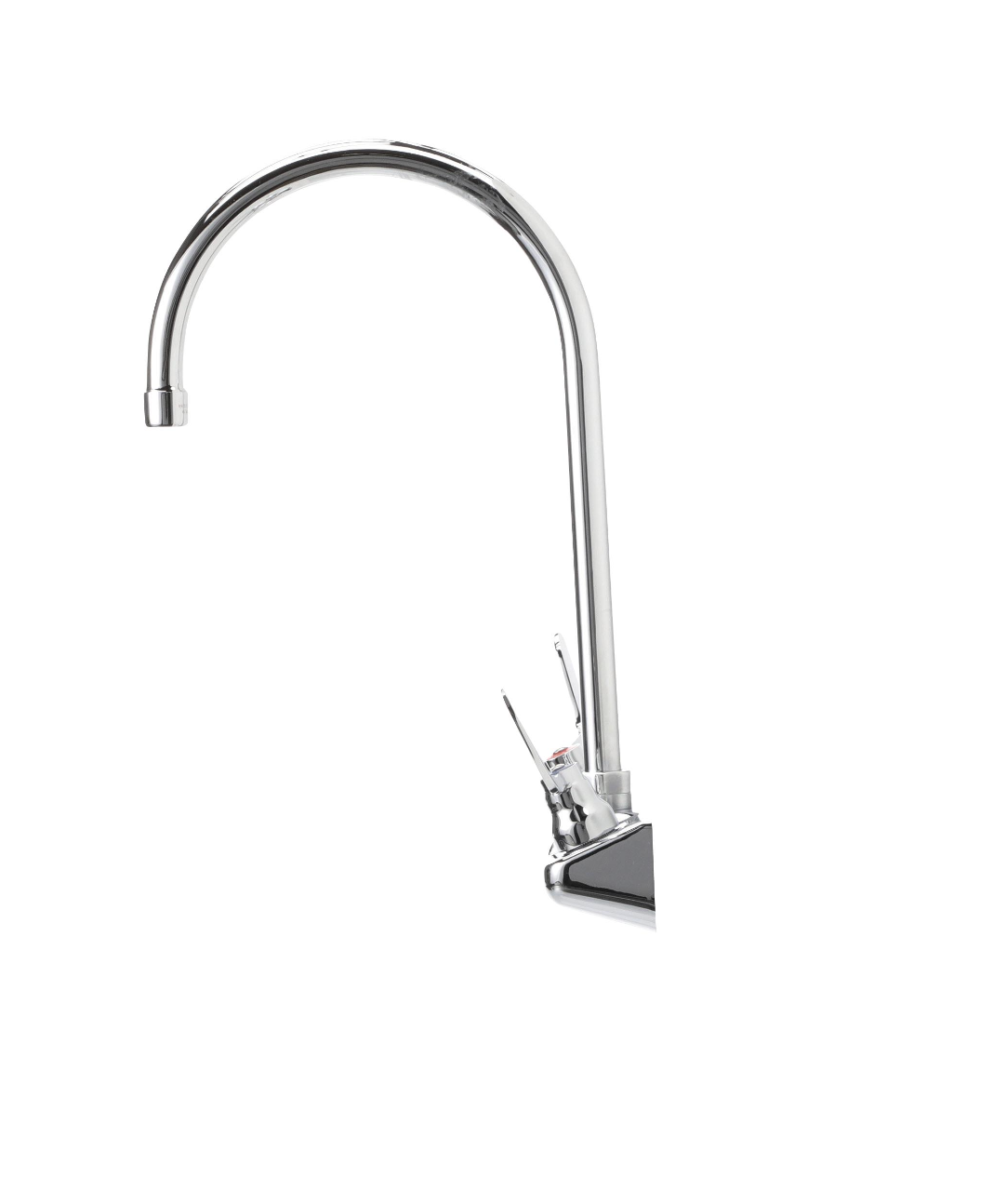 TOP-LINE® 4" OC Wall Mount Faucet Ceramic Valves with 8-1/2" Swivel Gooseneck Spout and 4" Wrist Blade Handles
