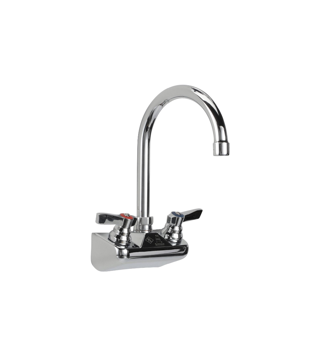 TOP-LINE® 4" OC Wall Mount Faucet Ceramic Valves with 6" Swivel Gooseneck Spout