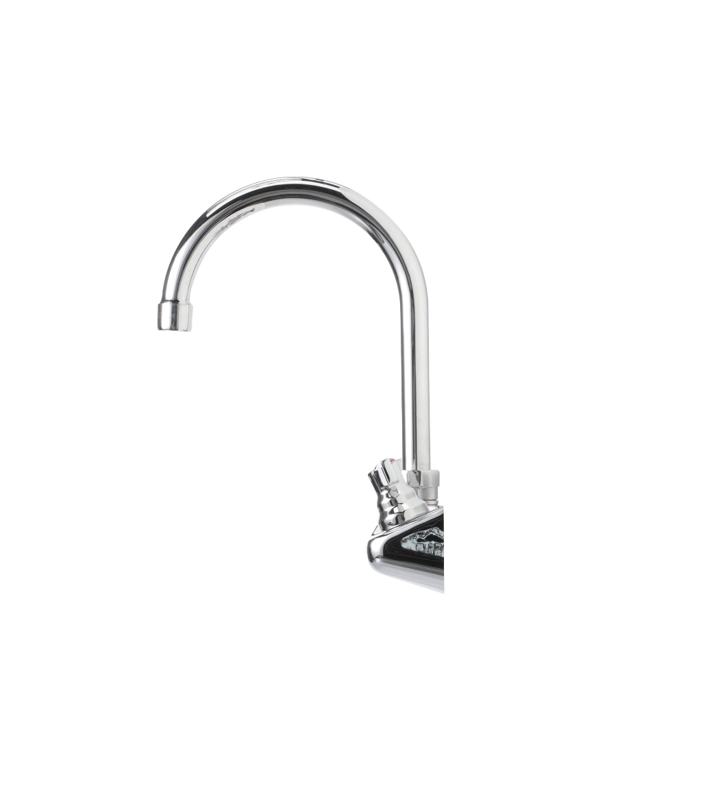 TOP-LINE® 4" OC Wall Mount Faucet Ceramic Valves with 6" Swivel Gooseneck Spout