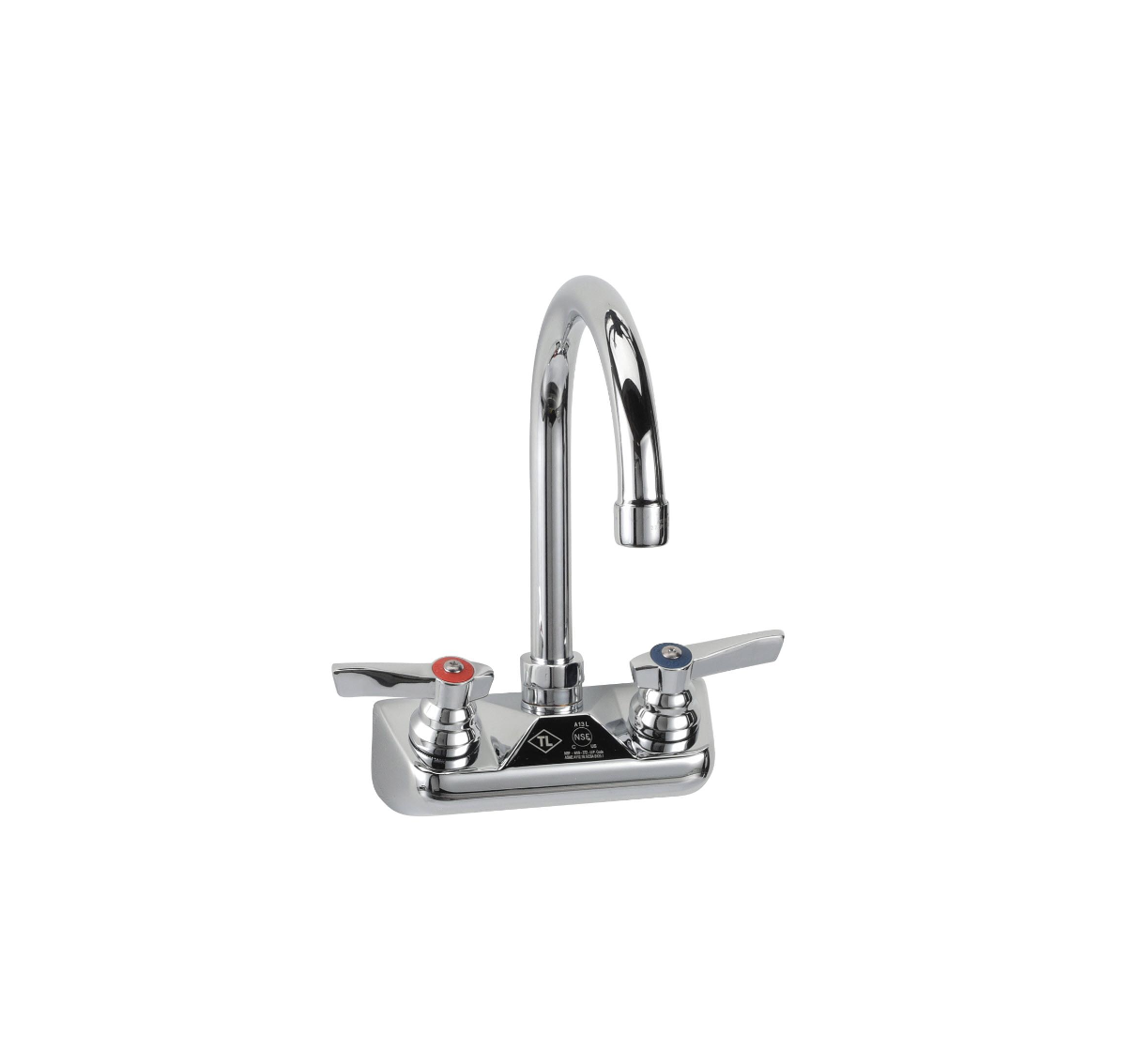 TOP-LINE® 4" OC Wall Mount Faucet Ceramic Valves with 6" Swivel Gooseneck Spout