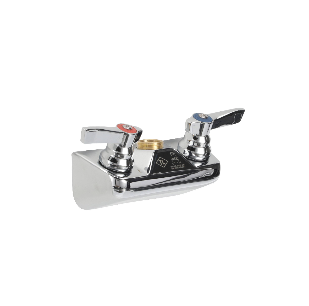 TOP-LINE® Faucet Body, Wall Mount, 4" (102mm) O.C., Full Turn Compression Valves, Lever Handles, Check Valves