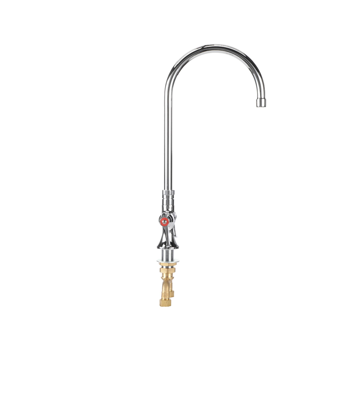 TOP-LINE® Double Pantry Deck Mount Faucet with 8-1/2" Swivel Gooseneck Spout