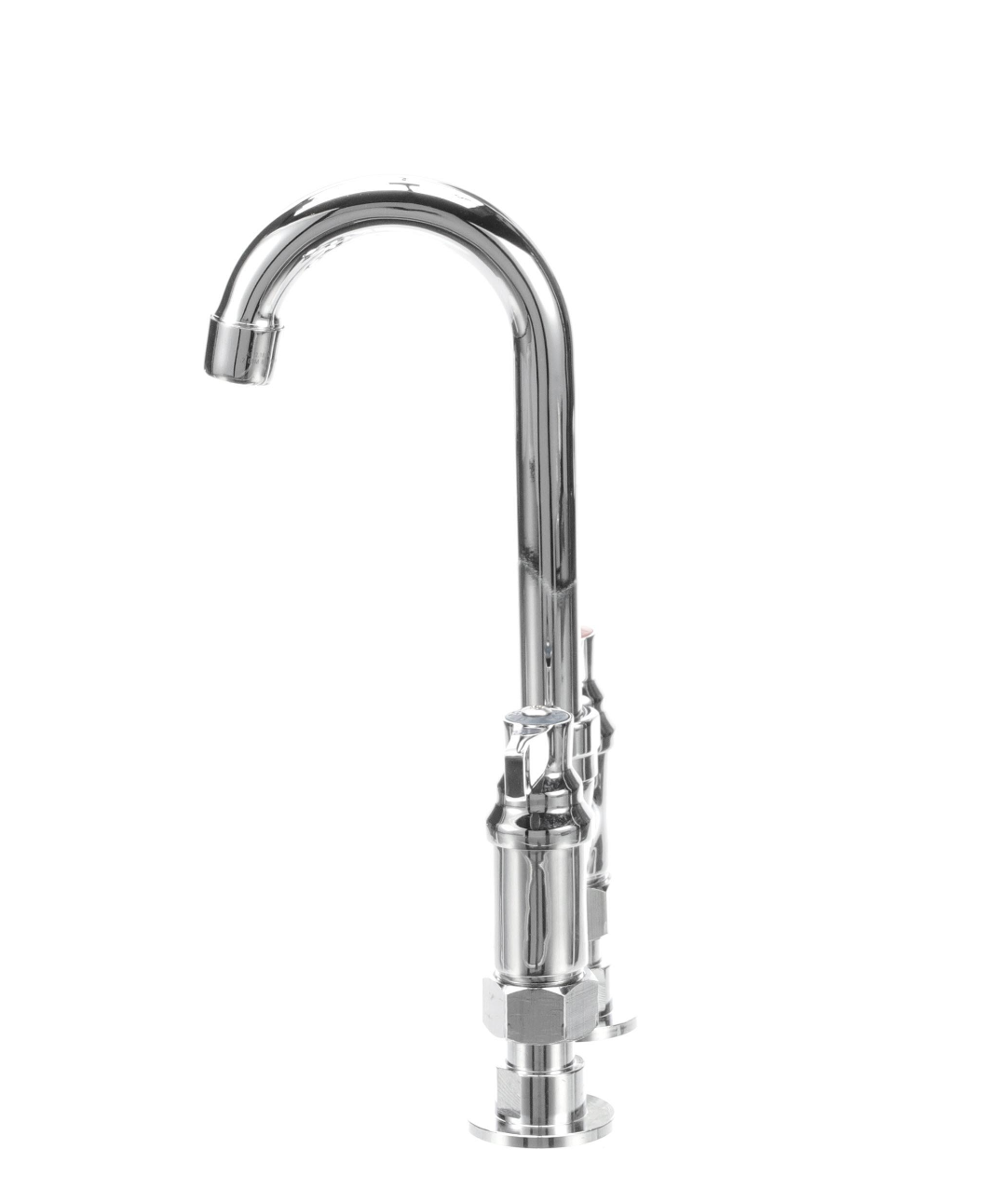 TOP-LINE® 4" OC Elevated Bridge Deck Mount Faucet Ceramic Valves with 3-1/2" Swivel Gooseneck Spout